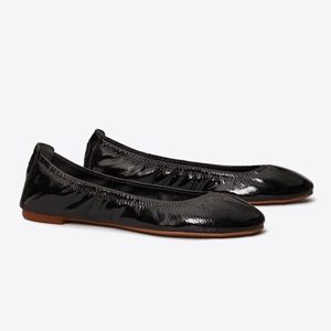 Tory Burch Olive GREEN Eddie Flats Patent Leather